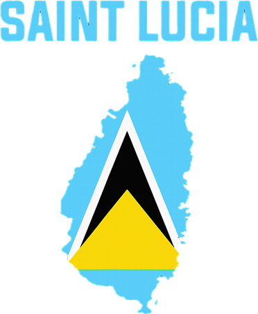 Saint Lucian Flag Inside Map Of Saint Lucia Hat