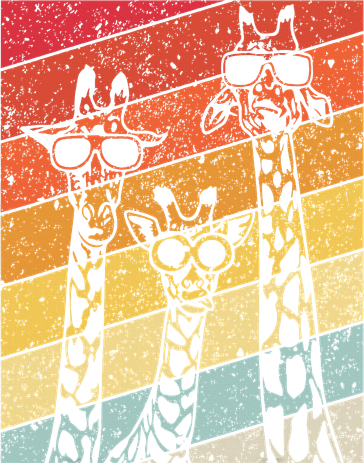 Retro Vintage Giraffe Sunglasses Gifts Funny Animal Lover Toddler Hoodie