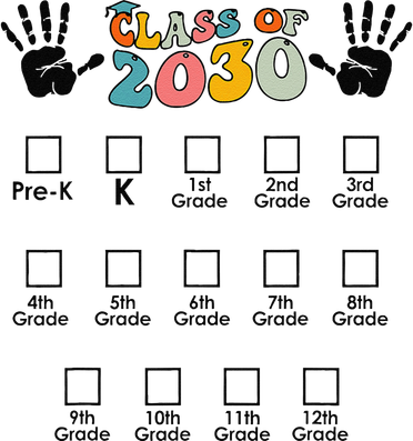 Class Of 2030 Grow With Me Checklist Prek 12th Retro K12 Tank Top
