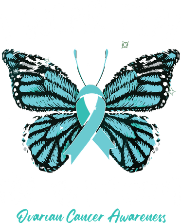 I Wear Teal For My Mom Ovarian Cancer Awareness Butterfly 11oz C Handle Ceramic Mug