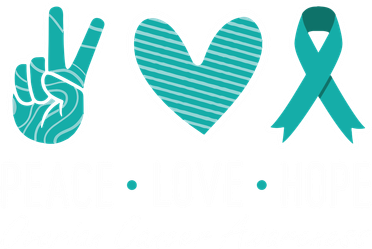 Ovarian Cancer Awareness Peace Love Hope I Wear Teal Ribbon Toddler Hoodie