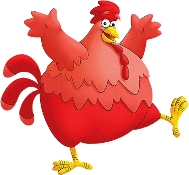 Red Fat Chubby Chicken Bird Cock Cartoon Art Women's Dry Zone Grid Polo