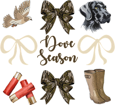 Camo Bow Coquette Dove Season Hunting Dove Hunter Hunt Girl Gift Kids T-Shirt