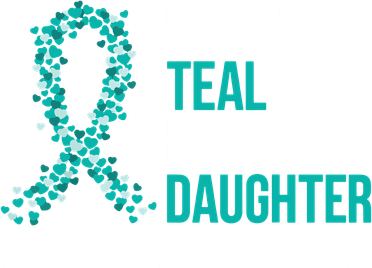 Ovarian Cancer Ribbon I Wear Teal For My Daughter Support Button