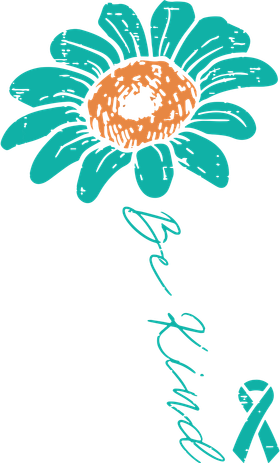 Sunflower Teal Ribbon Be Kind Ovarian Cancer Awareness Women Santa Hat