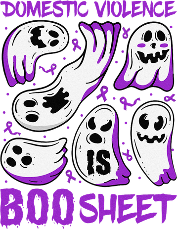 Domestic Violence Is Boo Sheet Ghost Purple Ribbon Halloween Kids Hoodie