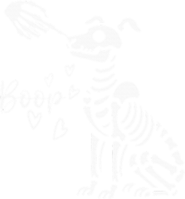 Retro Cute Skeleton Hand Boop Dog Kids Hoodie