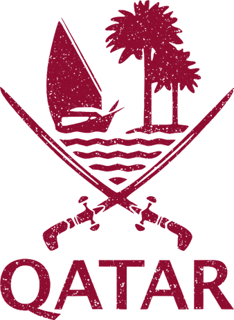 Qatar Flag Qatari Emblem Arms Golf Towel