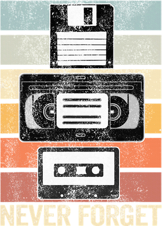 Never Forget Vintage Floppy Disk Vhs Tape 90s 80s Cassette Kids Sweatshirt