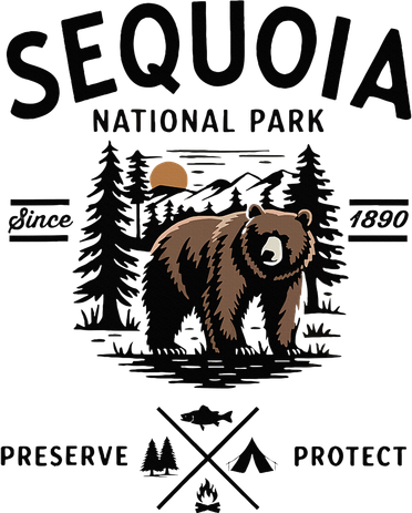 Sequoia National Park Grizzly Bear Camping California 1890 Transport Backpack