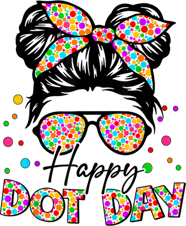 Polka Dot Messy Bun Teacher Happy Dot Day Gift Baby Bodysuit