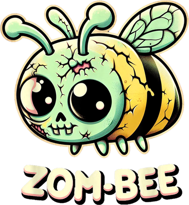 Zombee Adorably Creepy Zombie Bee Cartoon Halloween Women's T-Shirt