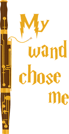 My Wand Chose Me Bassoon Player Bassoonist Musician Women's V-Neck T-Shirt