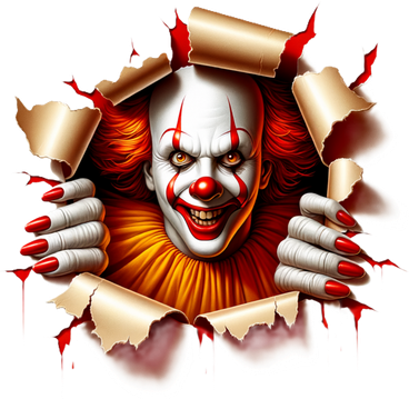 Creepy Halloween Peeking Through Clown Kids Hoodie