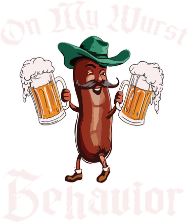 On My Wurst Behavior Funny Oktoberfest Kids Sweatshirt