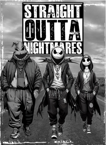 Halloween Straight Outta Nightmare Jack And Sally Oogie Boogie Coaster