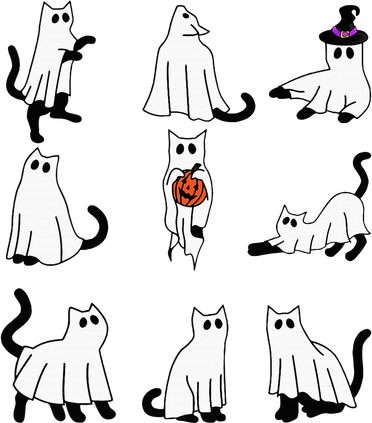 Cute Ghost Cat Funny Halloween Outfit Costumes Black Cat Beanie