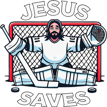Hockey Jesus Saves Goalie Sports Humor Kids T-Shirt