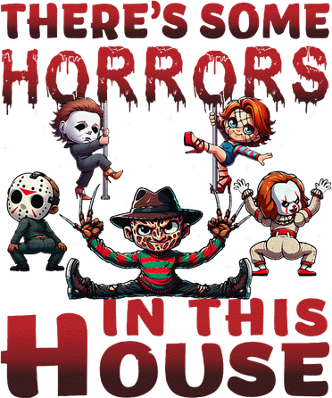 ThereS Some Horrors In This House Funny Horror Characters Gift Kids Hoodie