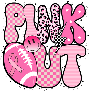 Pink Out Football Team Breast Cancer Awareness Button