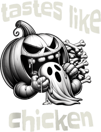 Funny Halloween Pumpkin Eating Ghost Tastes Like Chicken Baby Bodysuit