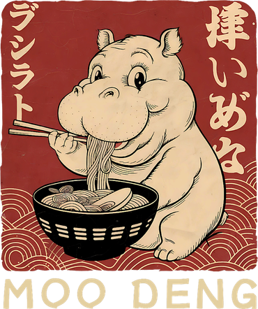 Funny Moo Deng Ramen Noodle Japanese Tumbler