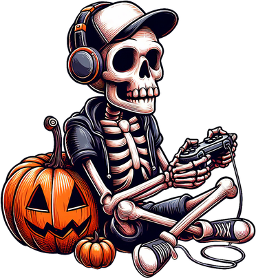 Funny Skeleton Playing Video Game Halloween Gamer Women's T-Shirt