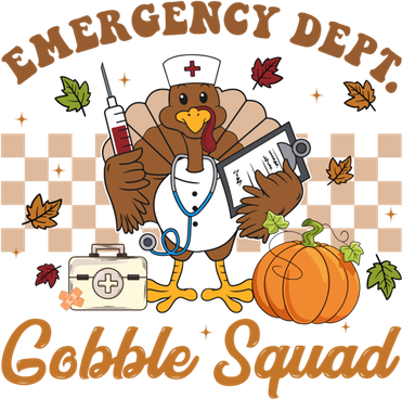 Thanksgiving Er Nurse Emergency Dept Departt Gobble Squad Gift Women's Hoodie