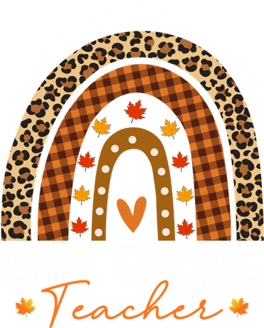 Thanksgiving Rainbow Leopard One Thankful 2nd Grade Teacher Gift Women's Sweatshirt