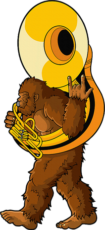 Bigfoot Playing Sousaphone Instrument Tuba Women's T-Shirt