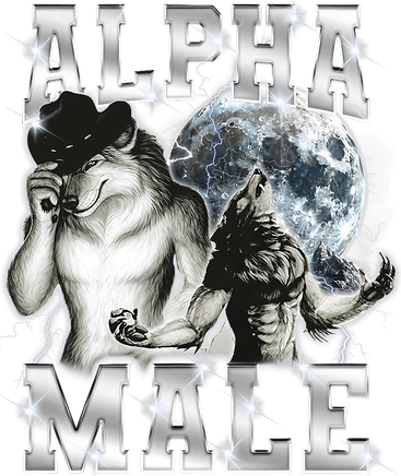 Alpha Male Wolf Meme Ironic Brainrot Tote Bag