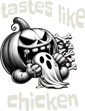 Funny Halloween Pumpkin Eating Ghost Tastes Like Chicken Gift Toddler Hoodie