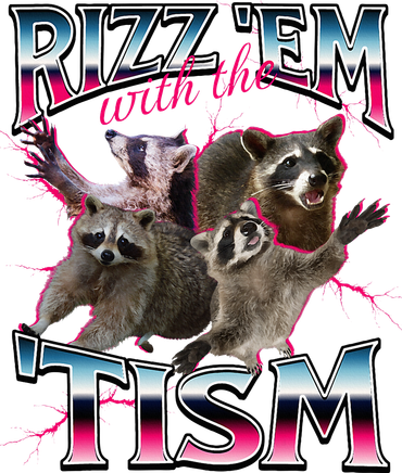 Autism Funny Rizz Em With The Tism Meme Autistic Racoon Mousepad