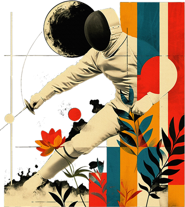 Aesthetic Fencer On Athletic Sports Fencing Visor