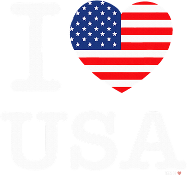 I Love Usa White United States Of America Flag Heart Toddler Long Sleeve