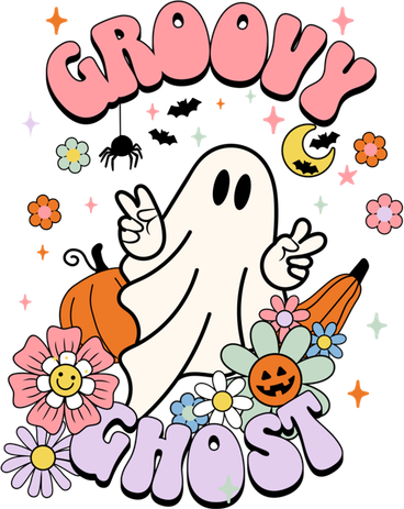 Halloween Retro Groovy Funny Boo Ghost Spooky Cool Vibes Gift Button