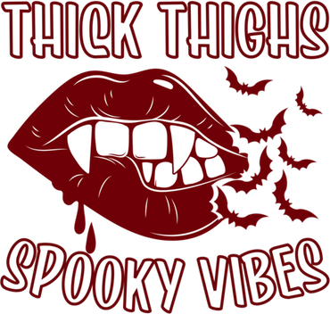 Thick Thighs And Spooky Vibes Vampire Bat Lips Gift Women's Sweatshirt
