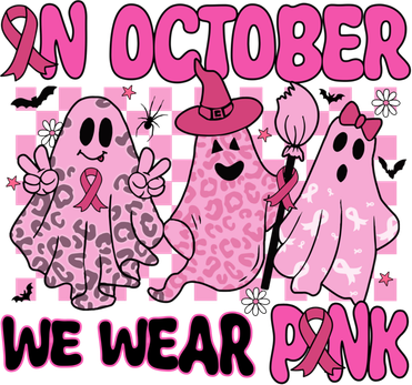 We Wear In October Breast Cancer Boo Ghosts Halloween Great Gift Toddler Long Sleeve