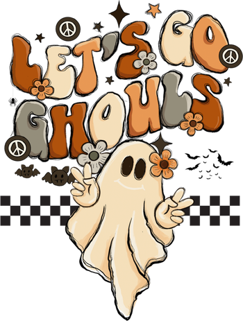 Halloween Costume Retro LetS Go Ghouls Peace Sgn Ghost Gift Mousepad