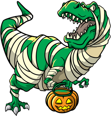 Mummy T Rex Halloween Trick Or Treat Dinosaur Costume Funny Gift Kids T-Shirt
