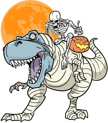 Trex Dinosaur Mummy Skeleton Pumpkin Halloween Cool Gift Toddler T-Shirt