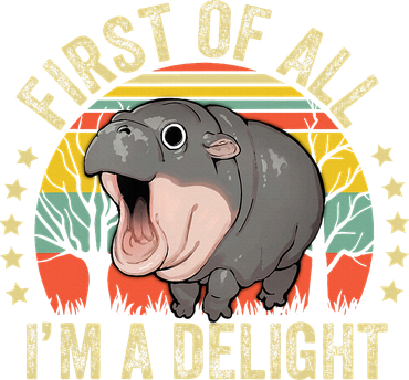 Moodeng First Of All IM A Delight Vintage Angry Moo Deng Mousepad