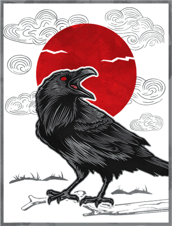 Raven Red Moon Anime Japanese Art Toddler T-Shirt