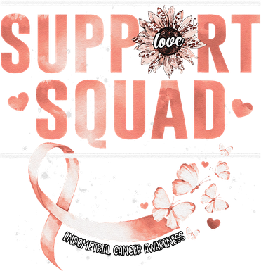 Support Squad Butterfly Peach Ribbon Endometrial Cancer Ceramic Ornament