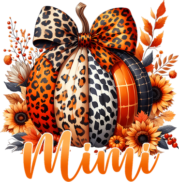 Mimi Thanksgiving Leopard Pumpkin Sunflower Coquette Bow Women's Sweatshirt