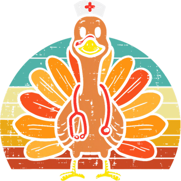 Turkey Nurse Stethoscope Thanksgiving Fall Scrub Top T-Shirt
