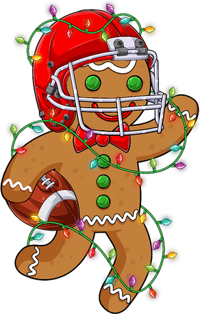 Funny Gingerbread Playing American Football Christmas Lights Baby Bodysuit
