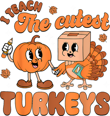 Retro I Teach The Cutest Turkey Thanksgiving Pumpkin Teacher Toddler Hoodie