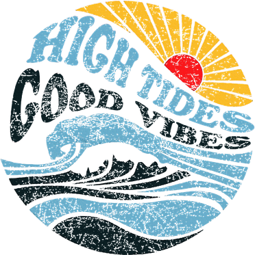 High Tides Good Vibes Vintage Wave And Palm Tree Baby Bodysuit
