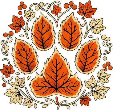 Fall Vine Leaf Dog Paw Print Autumn Maple Leaf Thanksgiving Women's Tank Top